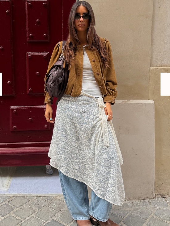 Free People Dresses & Skirts - Free People White Lace Wrap Skirt - Women's Layered Asymmetric Skirt